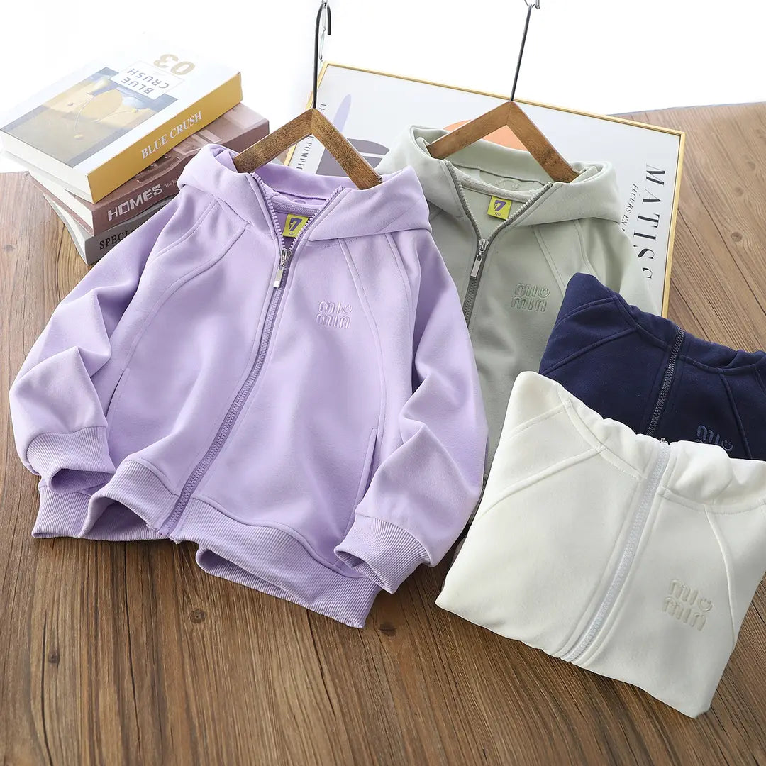 Kids cotton zip-up hoodie