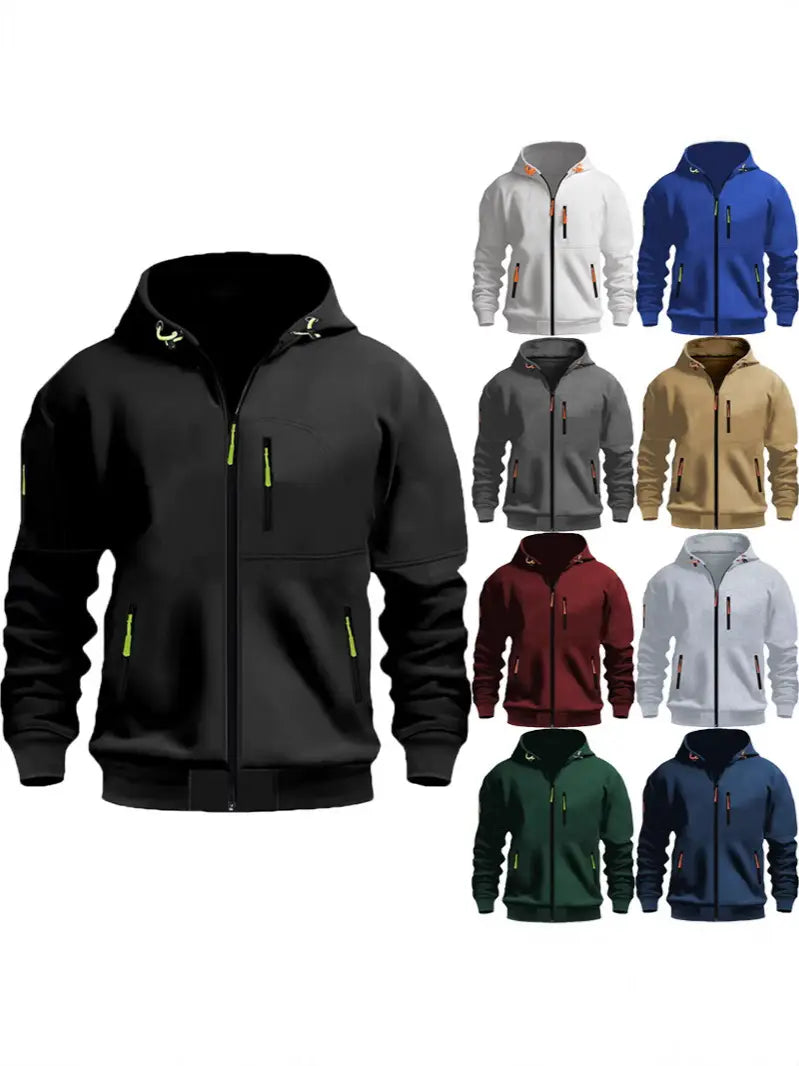 Men's zip hooded winter jacket