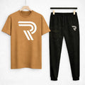Men's Cotton Track Suit - Brown & Black, Slim Fit