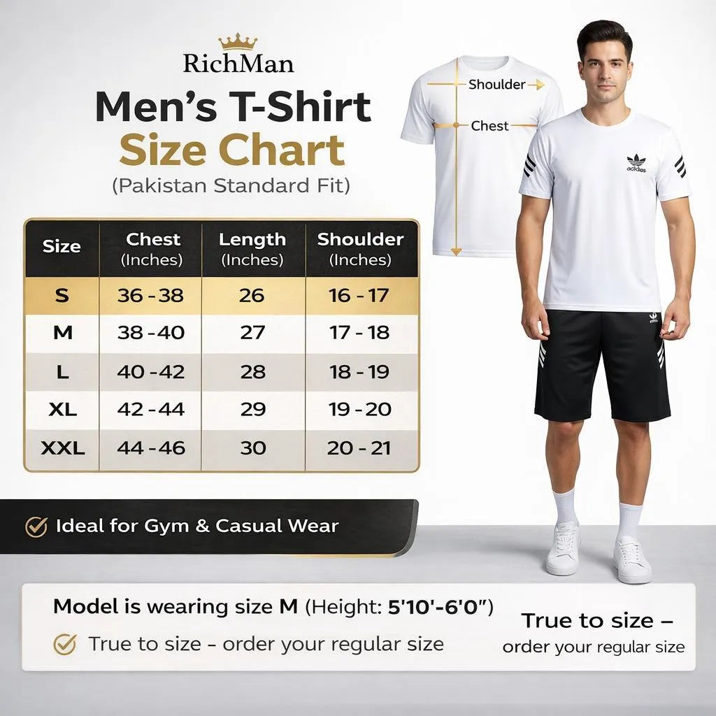 Men's T-Shirt & Shorts Set - White & Black, Summer Casual - view 3