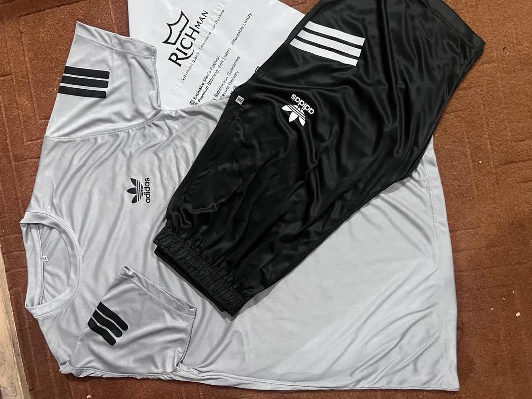 Men's T-Shirt & Shorts Set - White & Black, Summer Casual - view 6