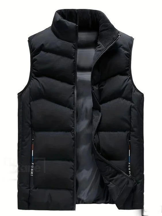Men's Hooded Polyester Bomber Jacket - Plain Black, Unisex