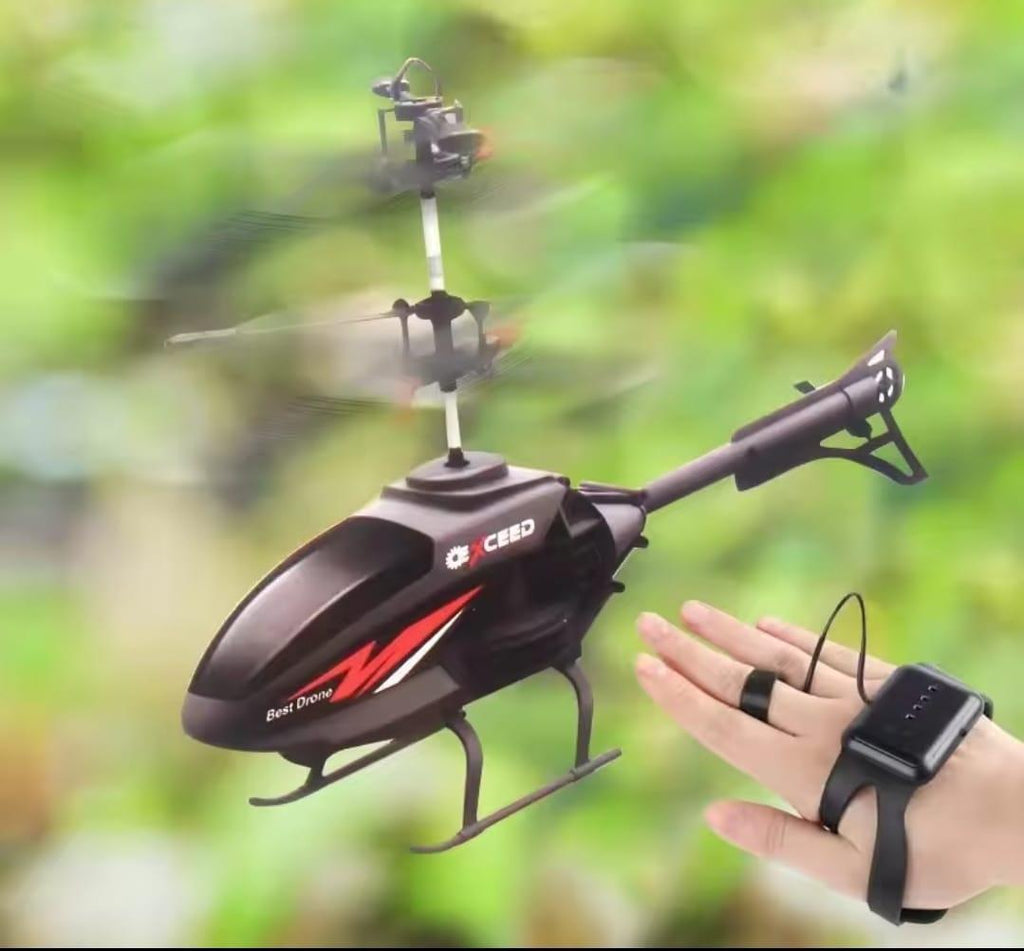 Kids Electric Helicopter with Induction Watch - Ages 1-10