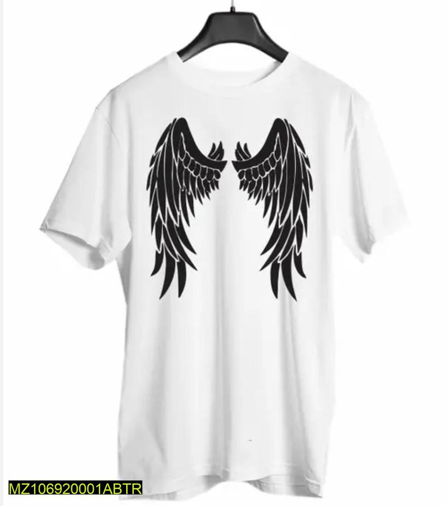 Men's Angel Wings Print T-Shirt & Trouser Set - White - view 6