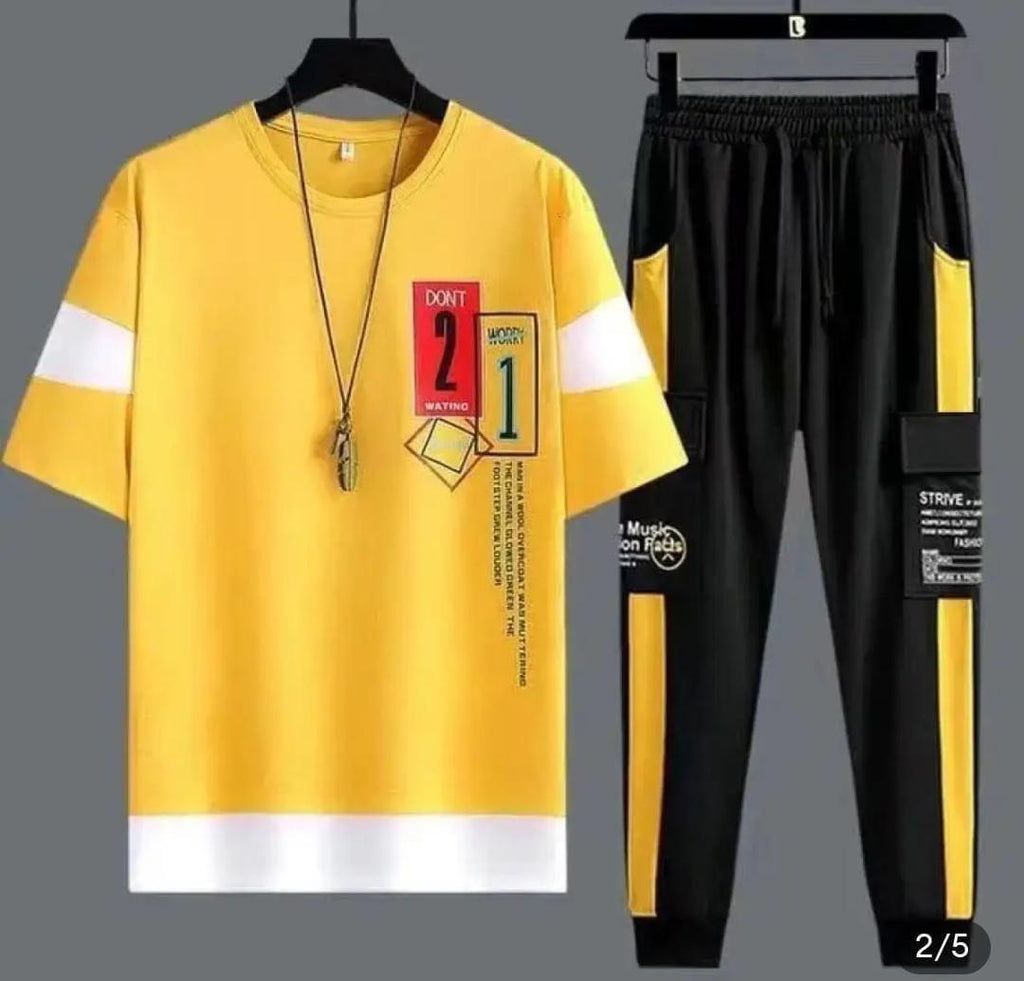 Men's Graphic Track Suit - Yellow & Black