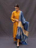 Mustard Embroidered Dhanak Suit - 3-Piece Unstitched