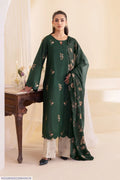 Unstitched Embroidered Lawn Suit - Green, 3 Piece