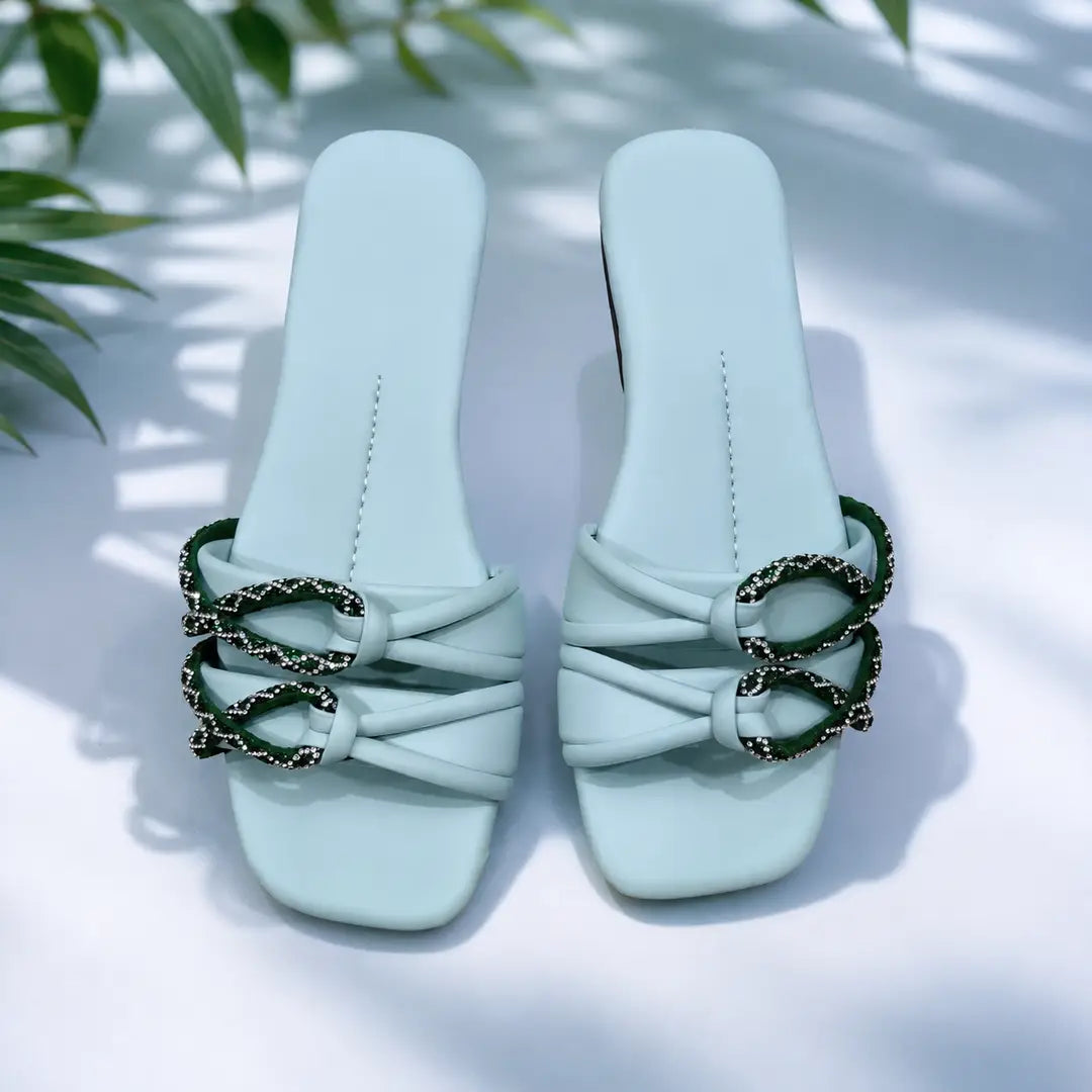 Women's Fancy Slippers - Rexine, Sizes 7-10 (Design 1) - view 2