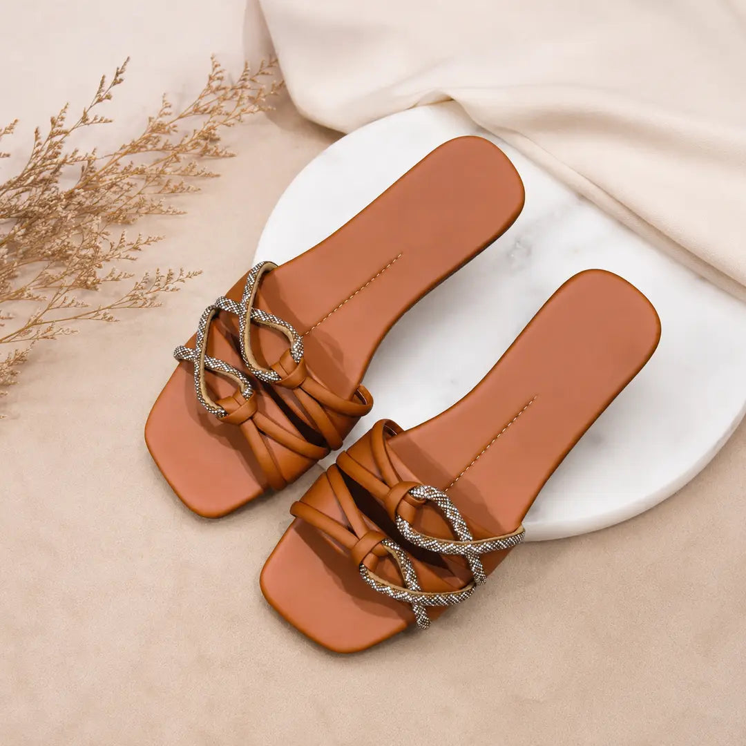 Women's Fancy Slippers - Rexine, Sizes 7-10 (Design 2) - view 2