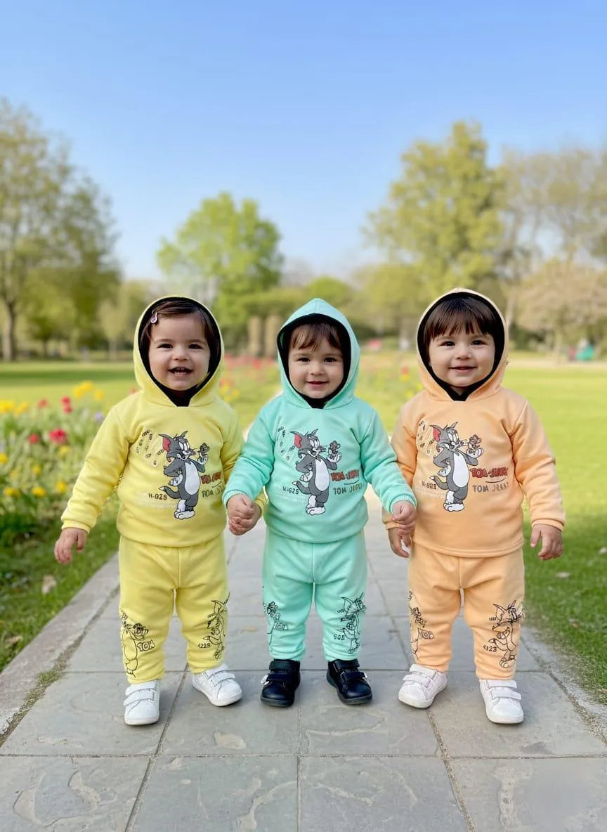Kids Fleece Hoodie Set - Yellow, Mint & Orange, 2-Pack