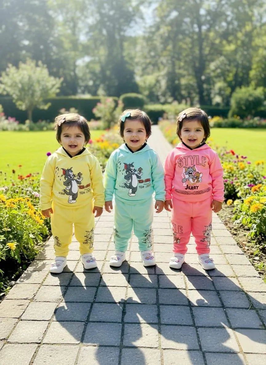 Kids Fleece Hoodie Set - Yellow, Mint & Orange, 2-Pack - view 7