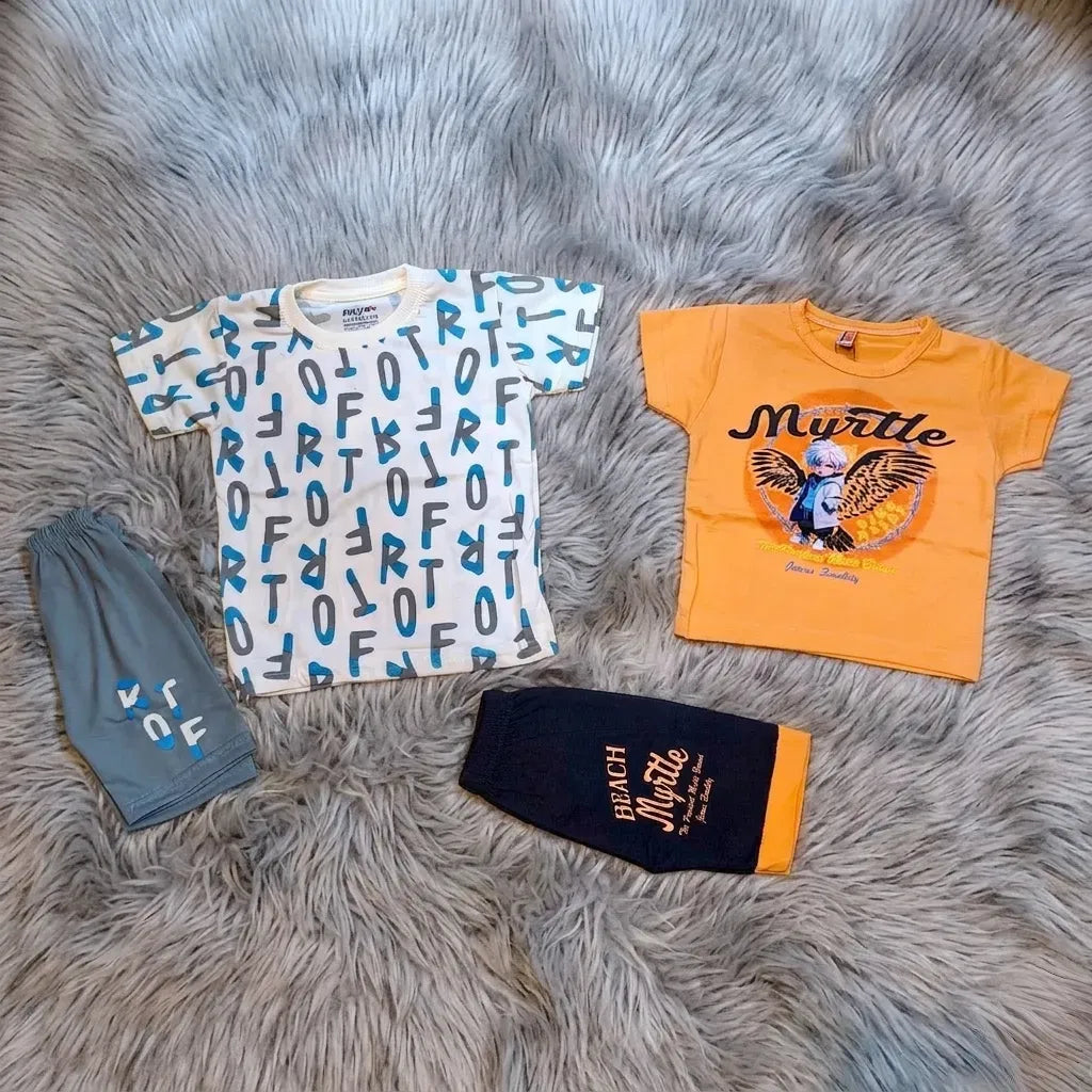 Boys T-Shirt & Shorts - 2 Sets Pack, Printed - view 4
