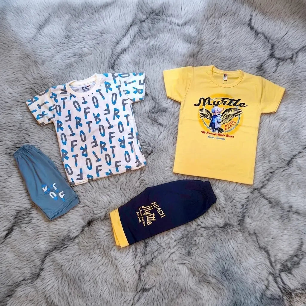 Boys T-Shirt & Shorts - 2 Sets Pack, Printed - view 5