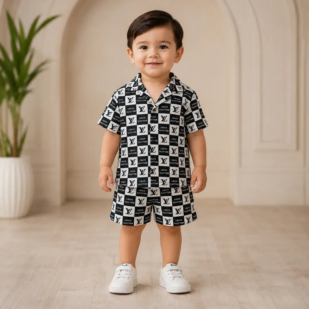 Boys Cotton Lawn Shirt & Shorts Set - 2 Piece Printed - view 2