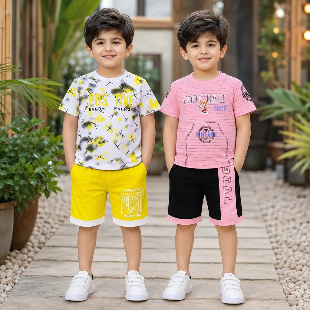 Boys Shirt & Shorts - 2 Sets Pack, Printed - view 2