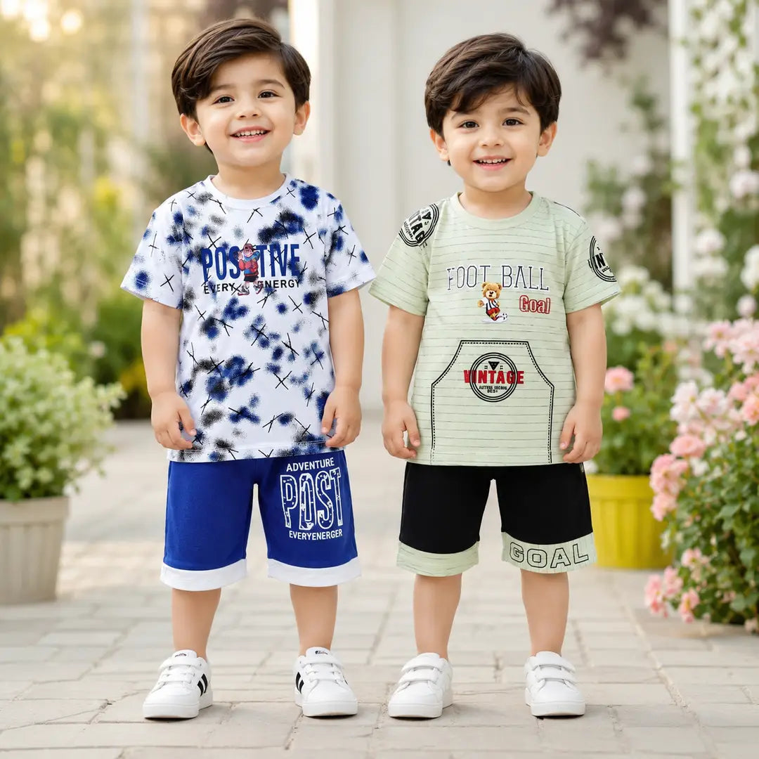 Boys Shirt & Shorts - 2 Sets Pack, Printed - view 4