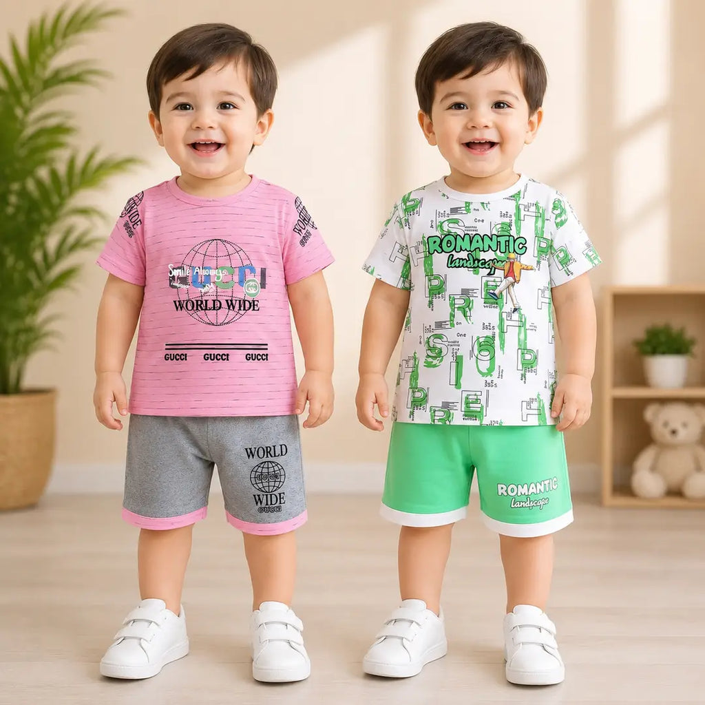 Boys Shirt & Shorts - 2 Sets Pack, Printed - view 6