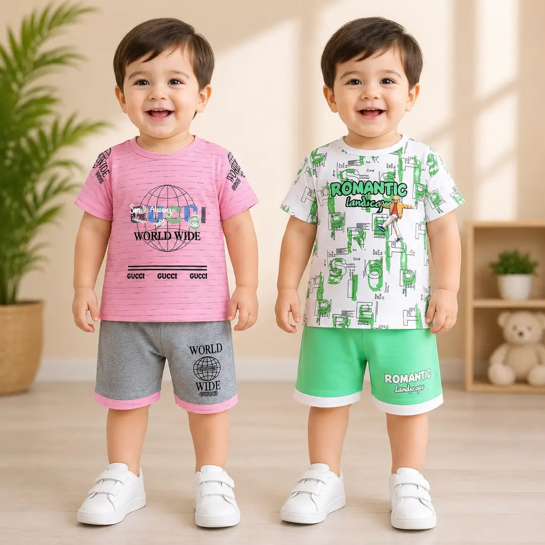 Boys Shirt & Shorts - 2 Sets Pack, Printed - view 6