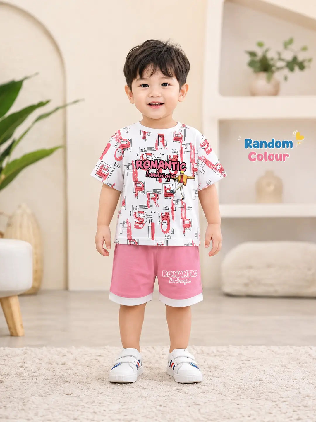 Boys Cotton Jersey Shirt & Shorts Set - Printed (Design 3) - view 2