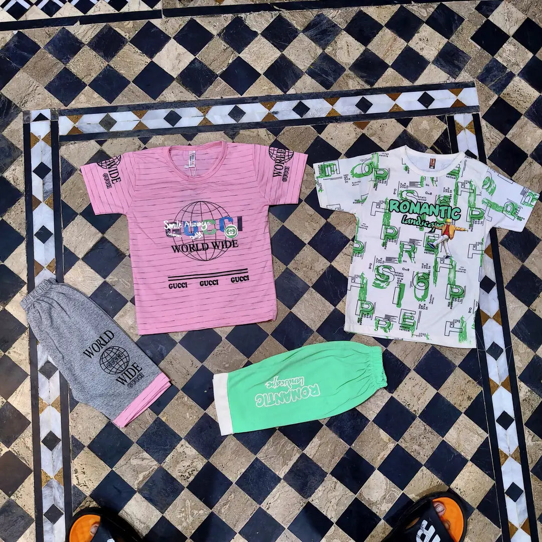 Boys Cotton Jersey Shirt & Shorts Set - Printed (Design 3) - view 4