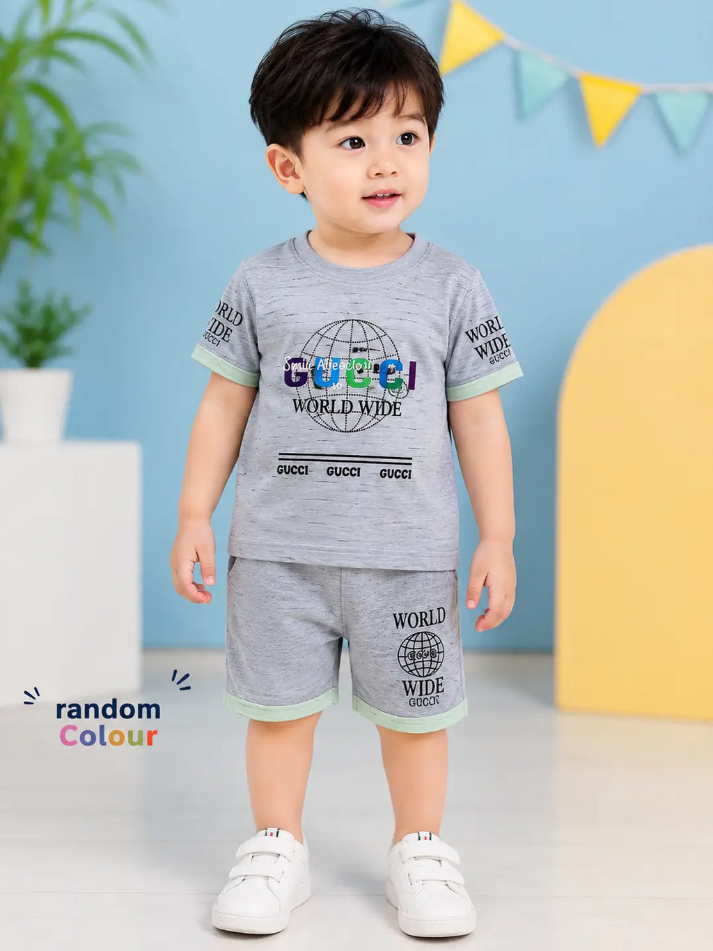 Boys Printed Shirt & Shorts Set - 2 Piece (Design 1)