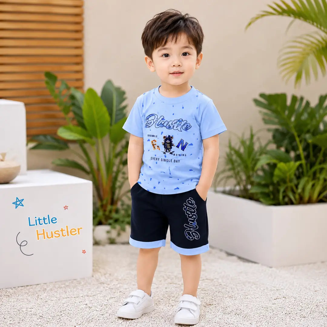 Boys Printed Shirt & Shorts Set - 2 Piece (Design 3)