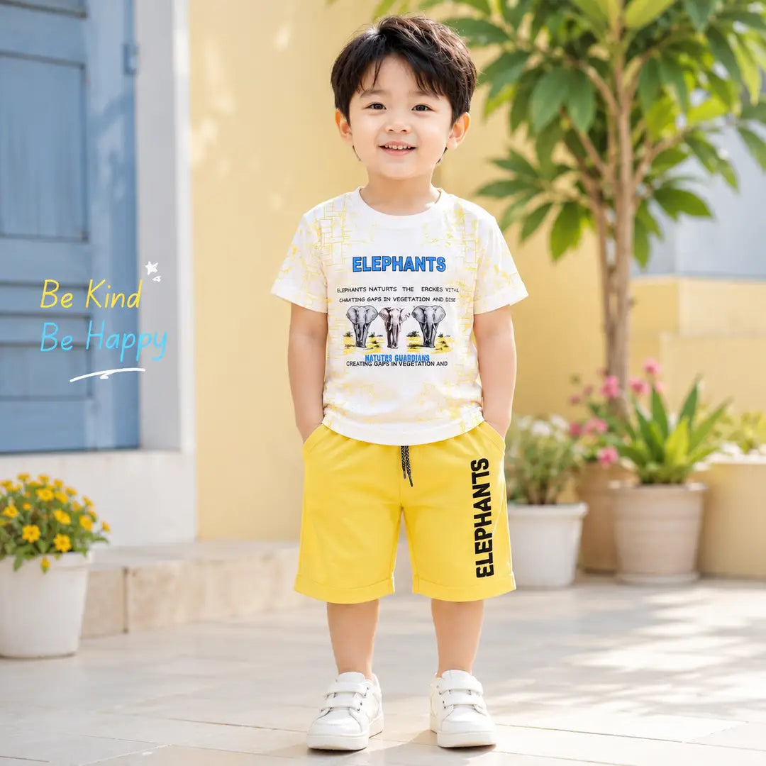 Boys Printed Shirt & Shorts Set - 2 Piece (Design 5) - view 2