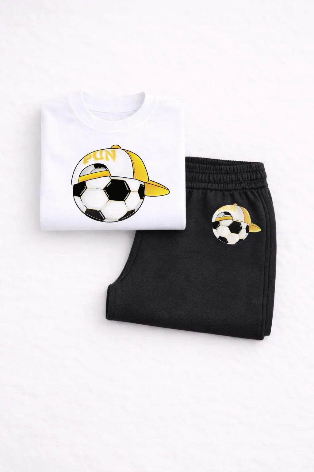 Kids Soccer Print Tracksuit - White & Black, Ages 1-12 - view 2