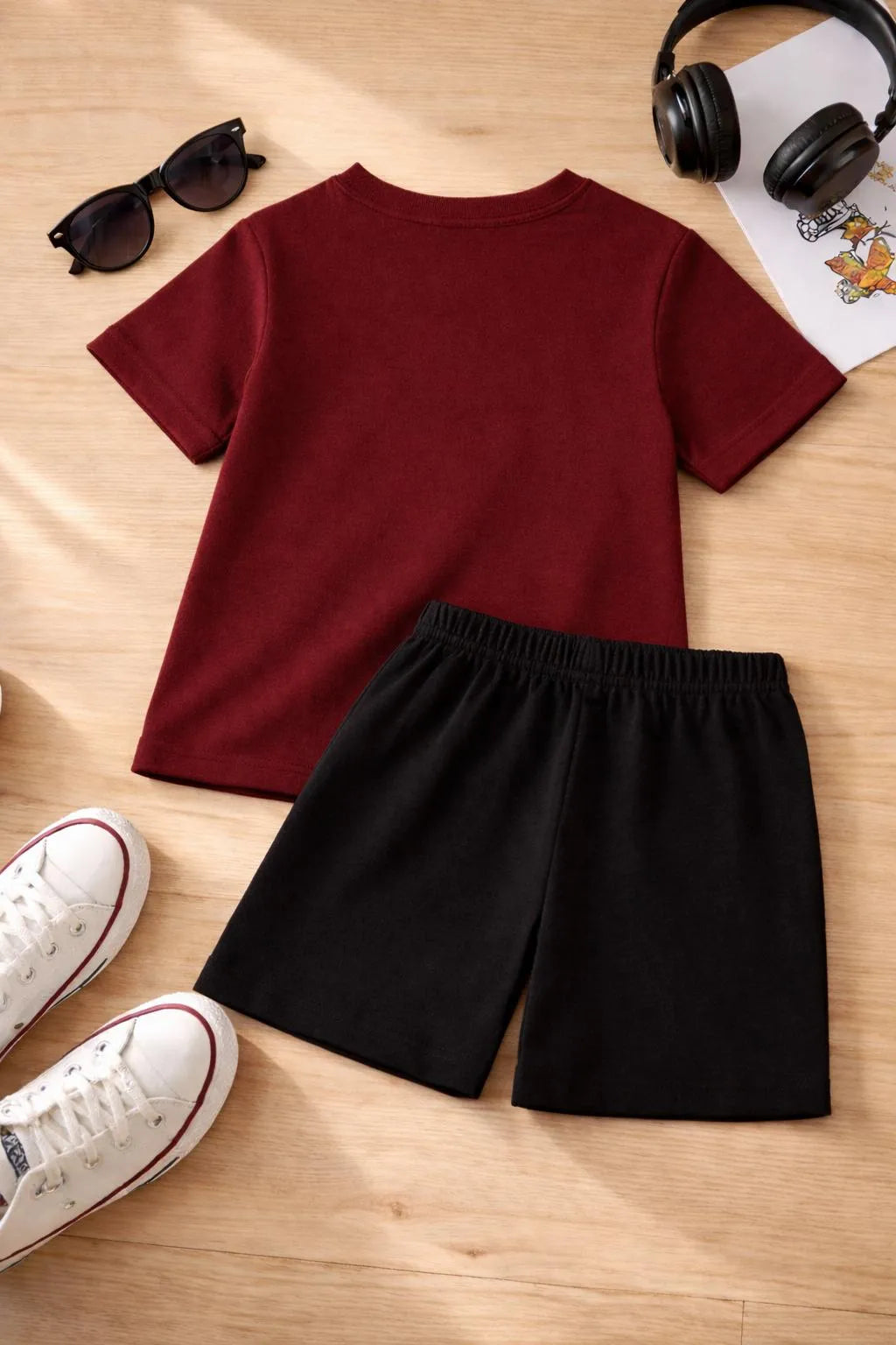 Kids Crown Print Tracksuit - Maroon & Black, Ages 1-12 - view 3