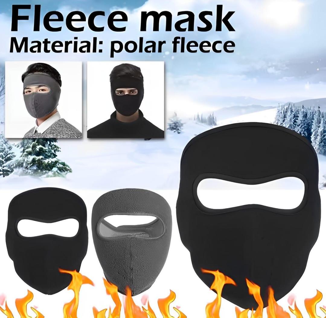Winter Bike Face Mask - Black Fleece, Pack of 2