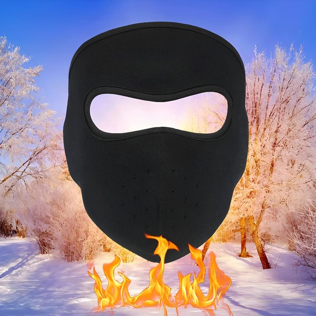Winter Bike Face Mask - Black Fleece, Pack of 2