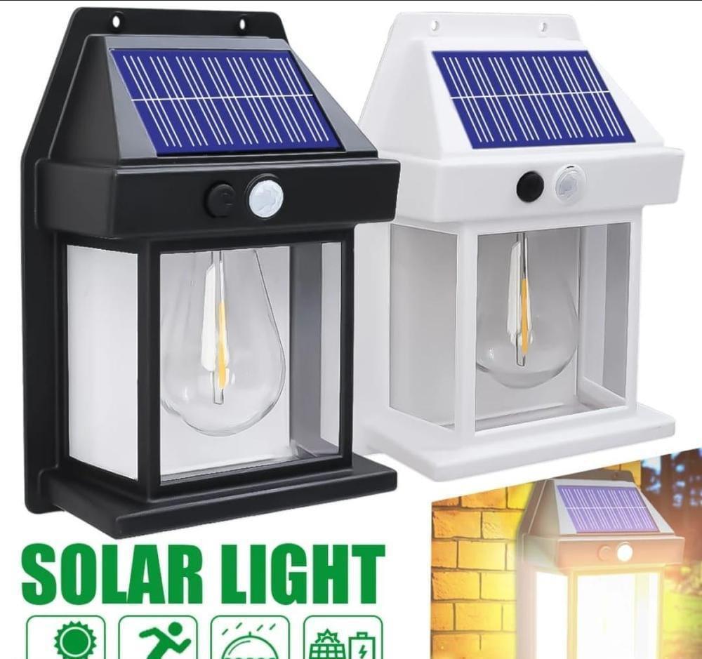 Motion Sensor Solar Lamp IP65 Waterproof Black Golden