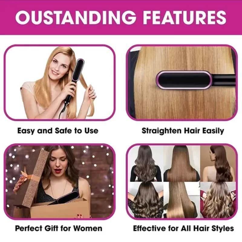 Green Hair Straightener Brush for Pakistani Women - view 2
