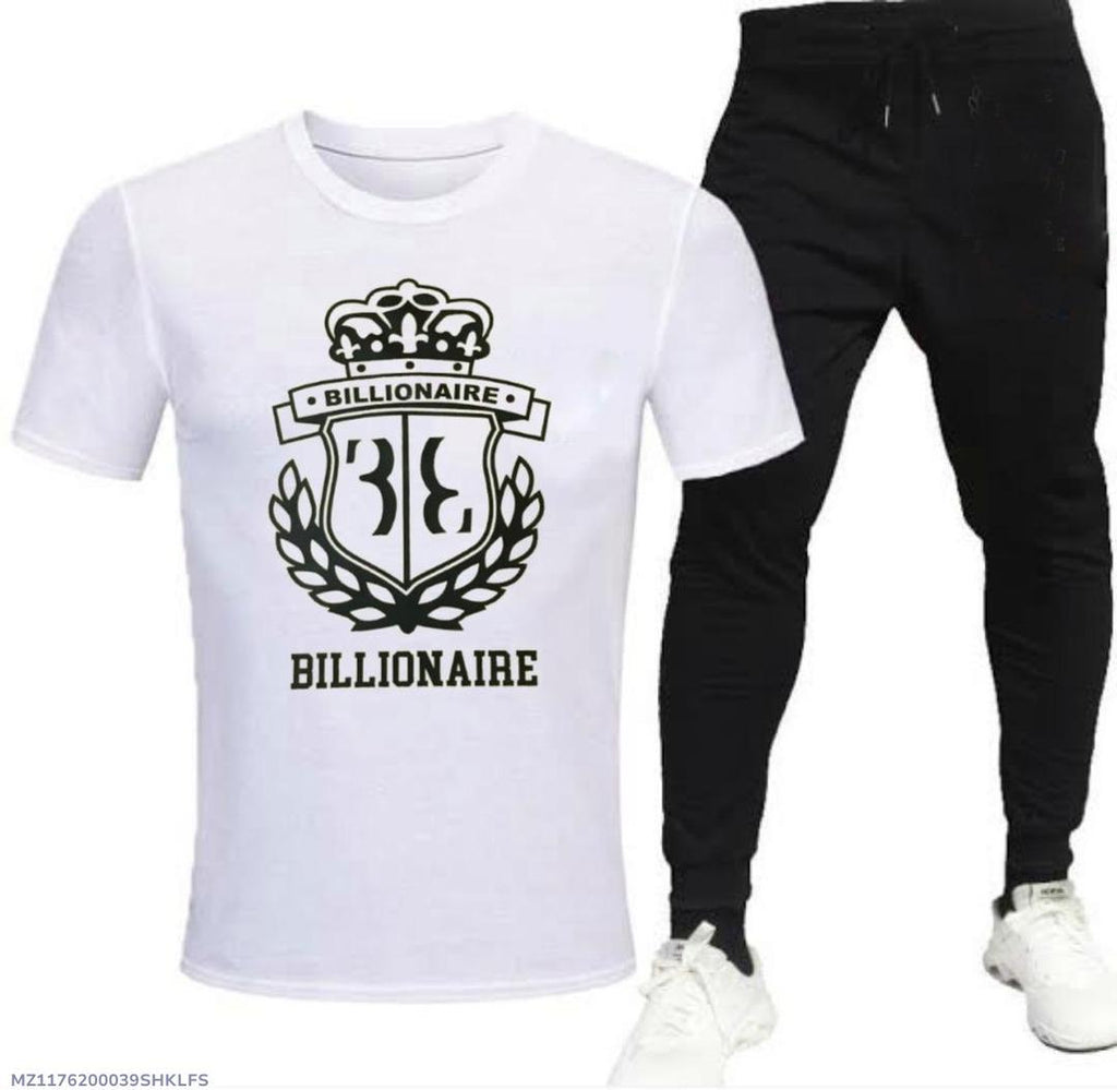 Men's Printed Track Suit - White 2-Piece Cotton Jersey - view 4