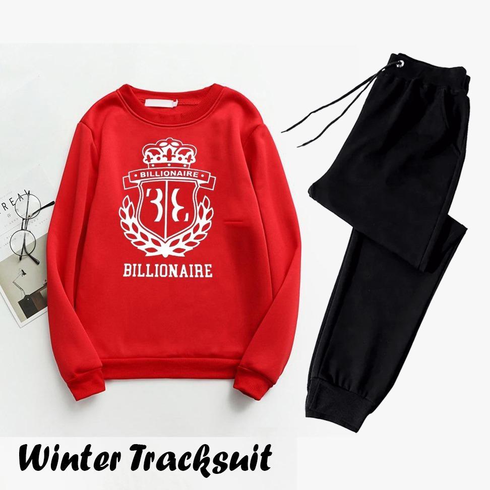 Men's Printed Sweatshirt Track Suit - Red, 2 Piece - view 2