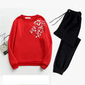 Men's Lion Print Track Suit - Red Polyester