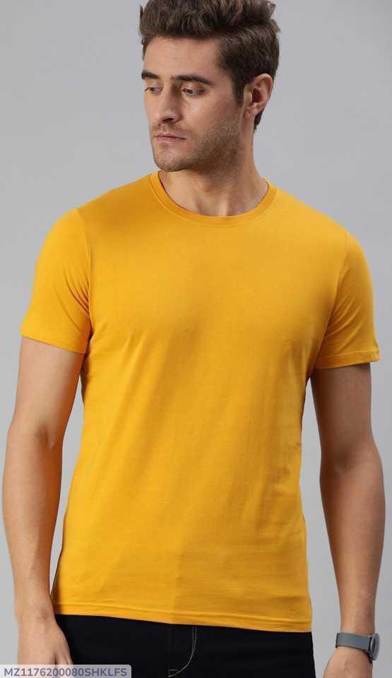 Men's Cotton Jersey Shirt - Yellow, Medium to XL - view 5