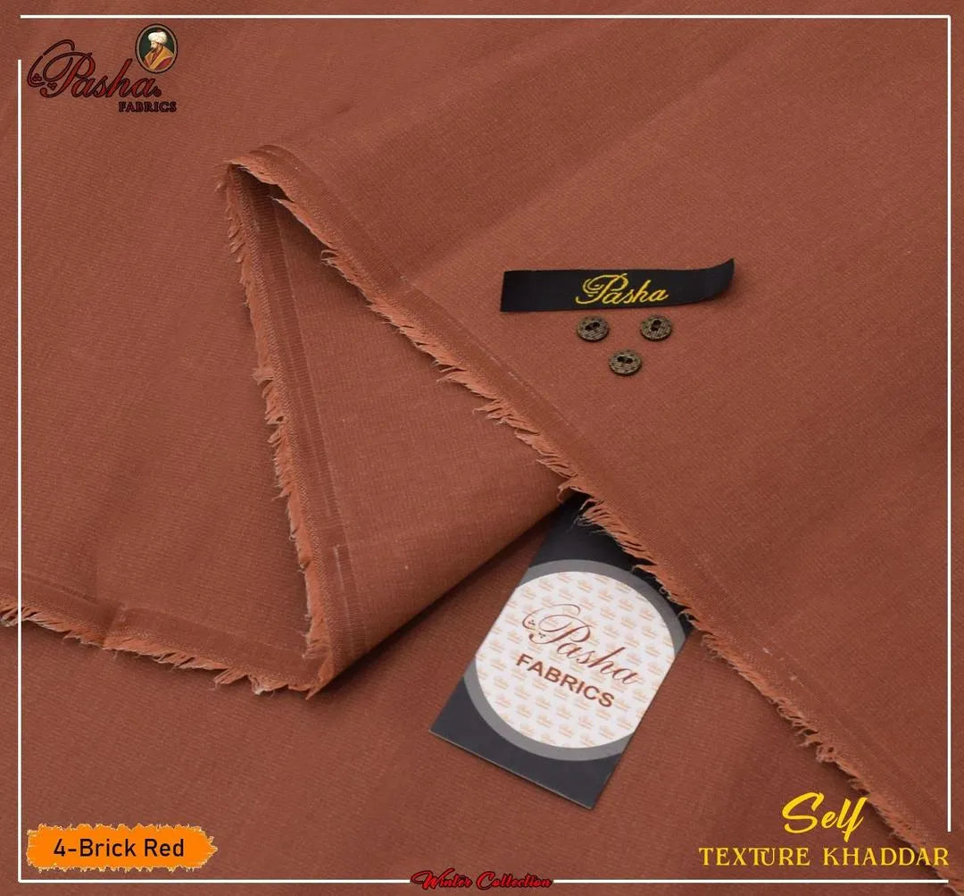 Men's Khaddar Textured Suit - Brown, 4.5 Meter