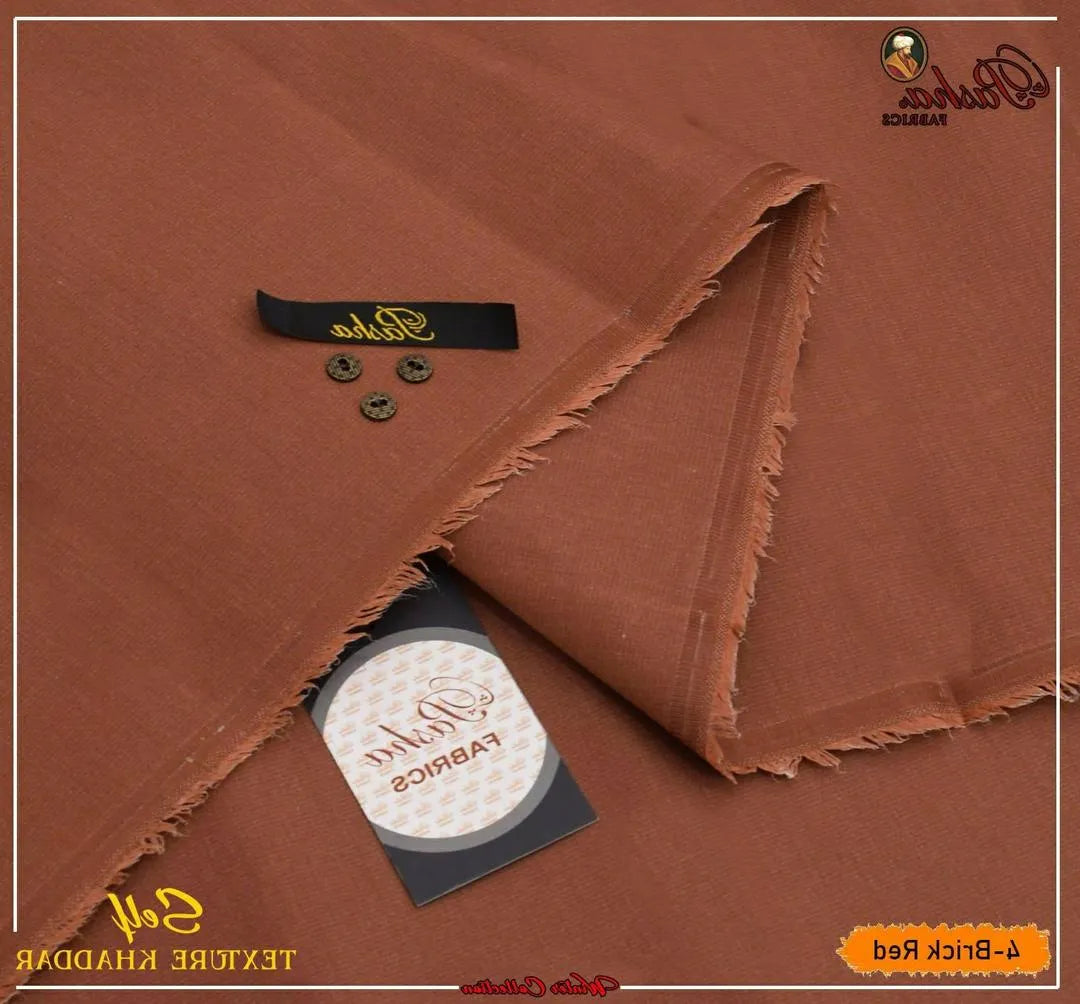 Men's Khaddar Textured Suit - Brown, 4.5 Meter