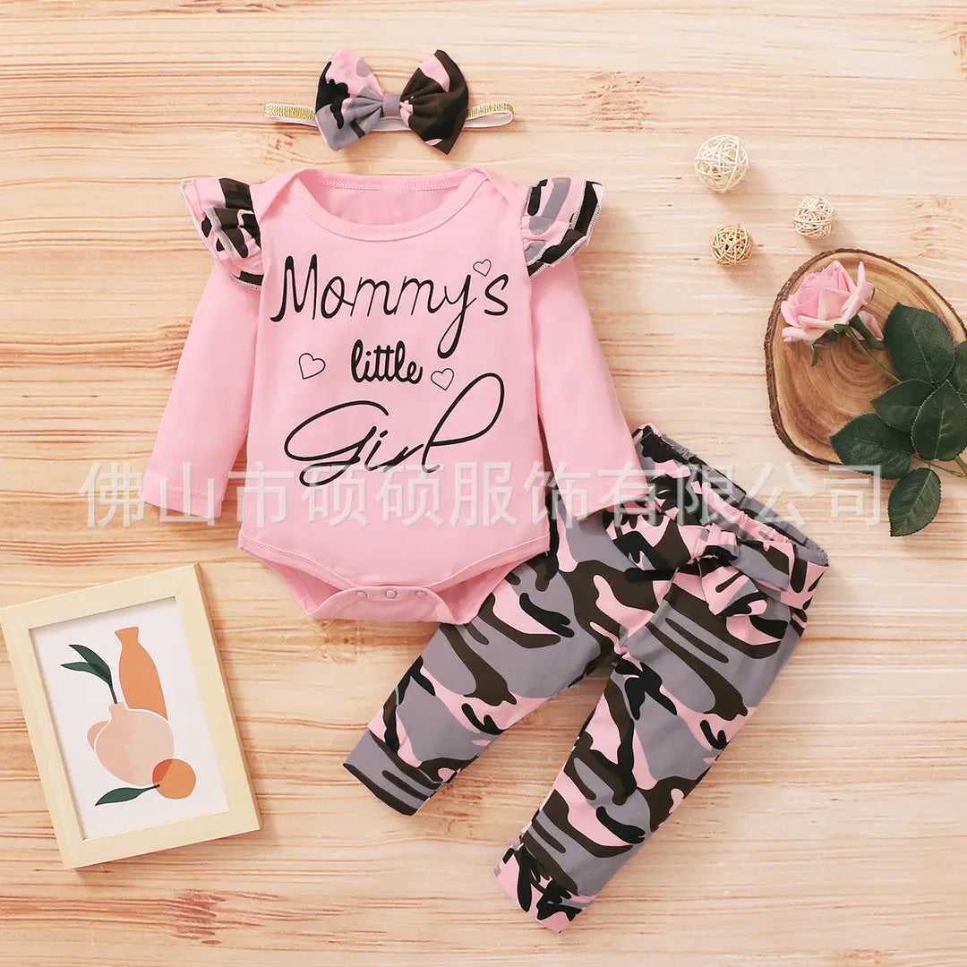 Girls Cotton Winter Suit - Pink Camo Pants