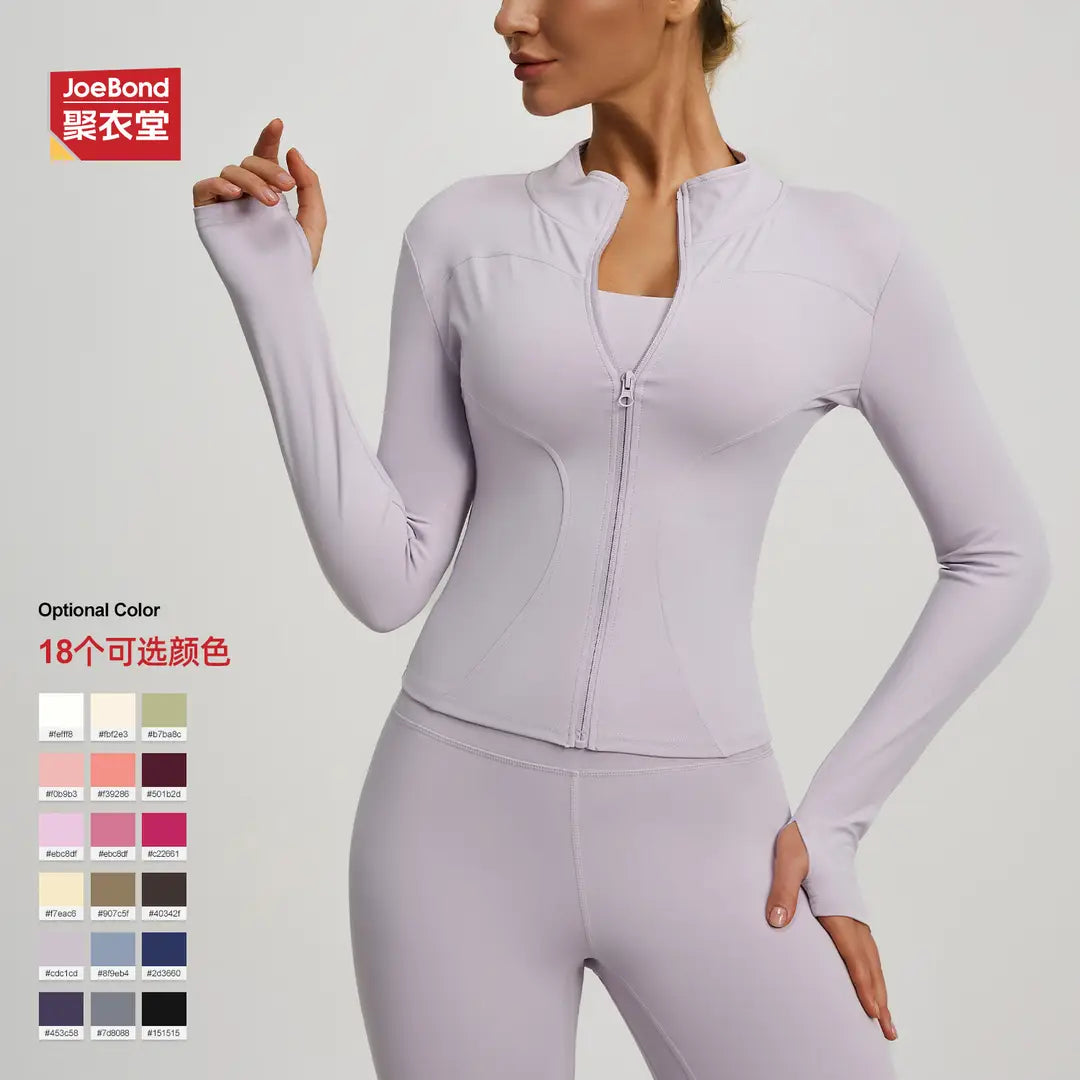 Zip Sports Jacket - Long Sleeve, Slim Fit, 4 Colours, S-3XL
