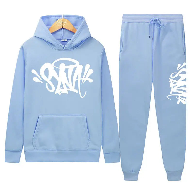 Women's Fleece Hoodie & Pants Set - Light Blue
