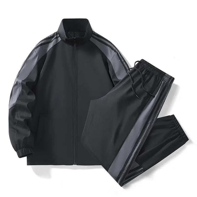 Men's Track Suit - Purple & Black, Plus Size Autumn - view 2