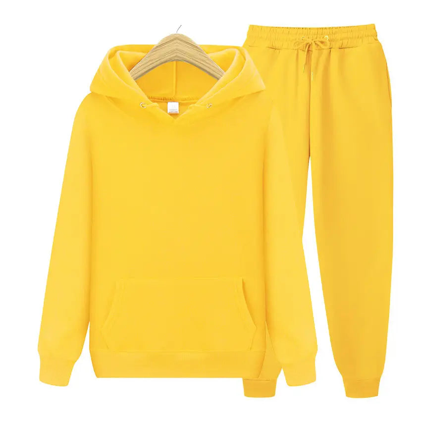 Men's Fleece Hoodie & Pants Set - Black, Autumn Sports - view 4