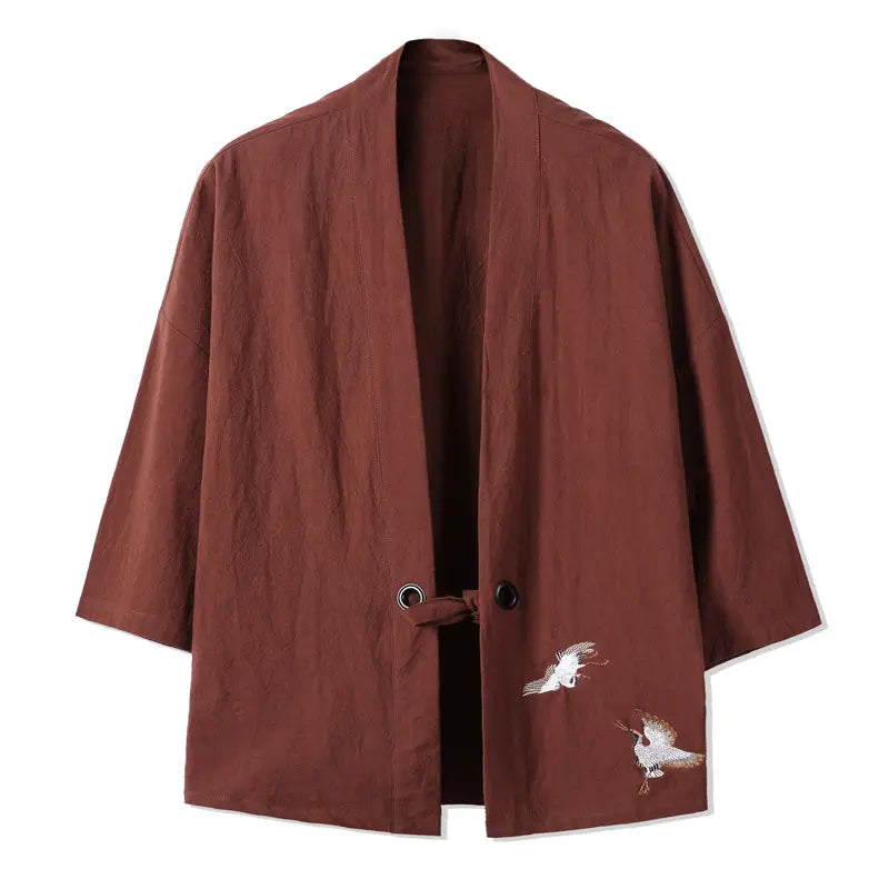 Men's Hanfu Style Embroidered Jacket - 3 Colours, M to 5XL