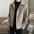 Men's Thick Woolen Short Coat - Slim Fit, Brown or Black