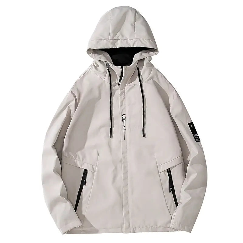 Men's Hooded Casual Jacket - Khaki, Blue or Black, M to 5XL