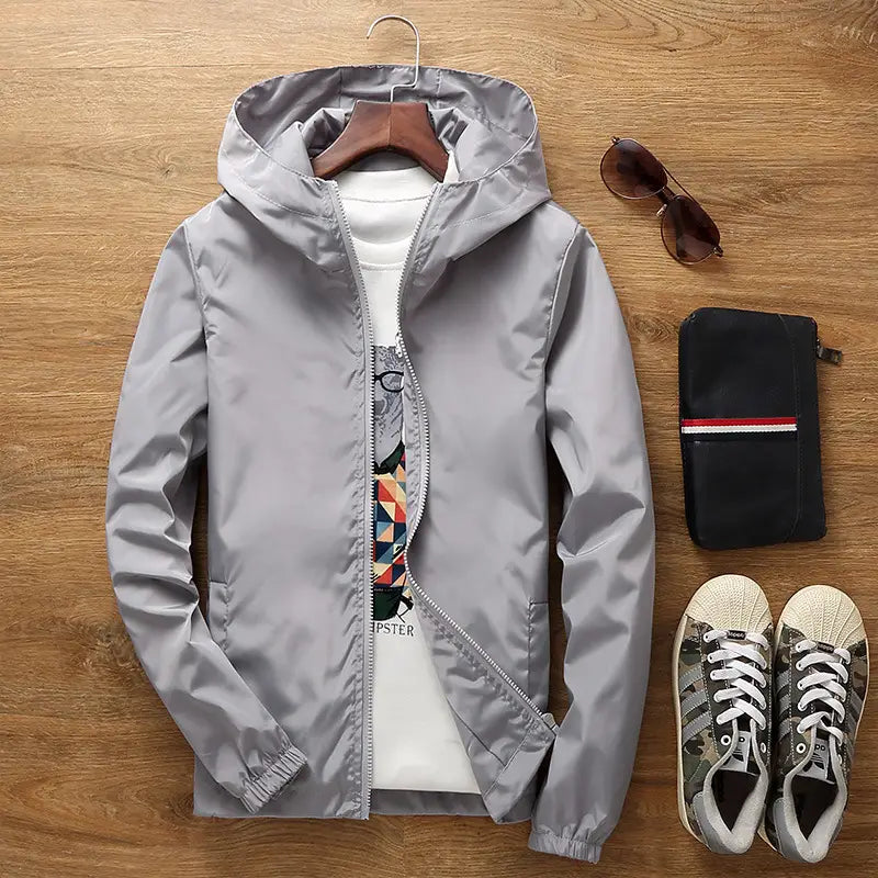 Men's Windbreaker Jacket - White or Red, S to 7XL Plus Size