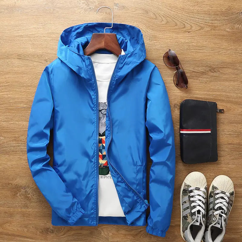 Men's Windbreaker Jacket - White or Red, S to 7XL Plus Size