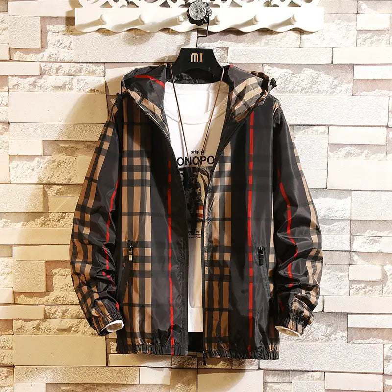 Men's Plaid Hooded Jacket - Slim Fit, 3 Colours, M to 5XL